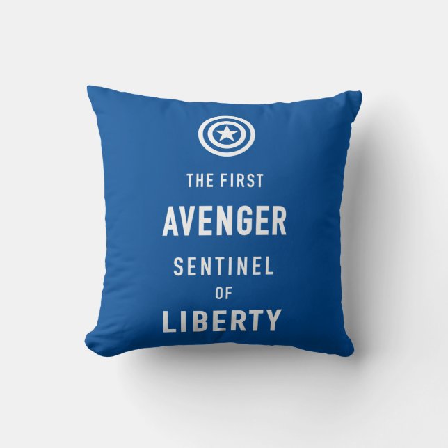 Avengers Classics | Captain America Typography Throw Pillow (Front)