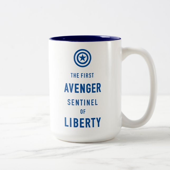 Avengers Classics | Captain America Typography Two-Tone Coffee Mug (Right)