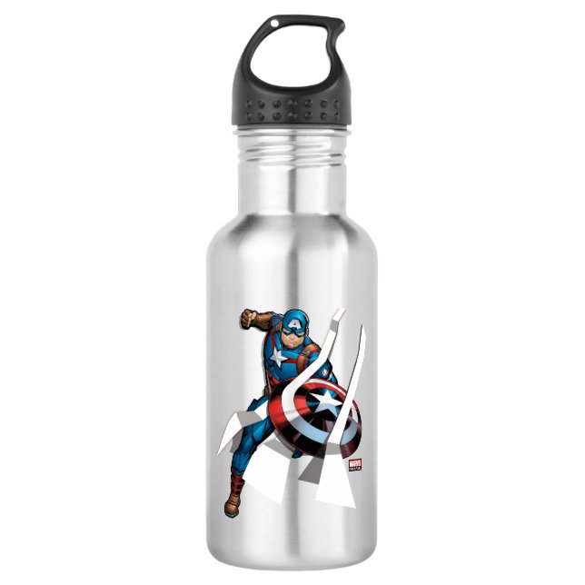 Avengers Classics | Captain America With Stripes 532 Ml Water Bottle (Front)