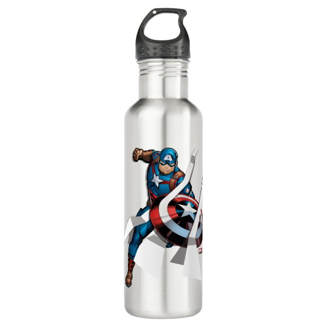 Avengers Classics | Captain America With Stripes 710 Ml Water Bottle (Front)