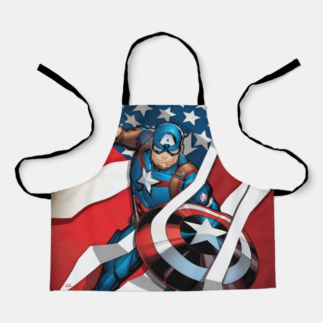 Avengers Classics | Captain America With Stripes Apron (Front)