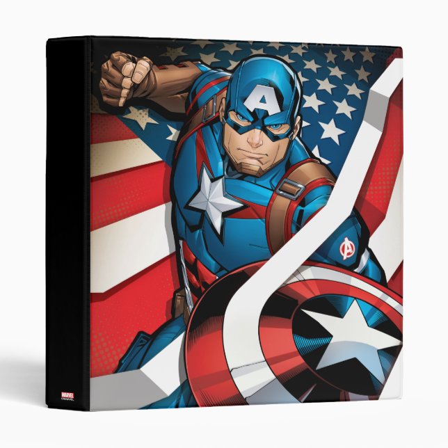 Avengers Classics | Captain America With Stripes Binder (Front/Spine)