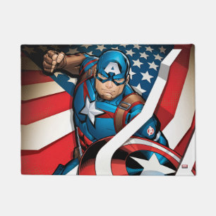 Avengers Classics   Captain America With Stripes Doormat