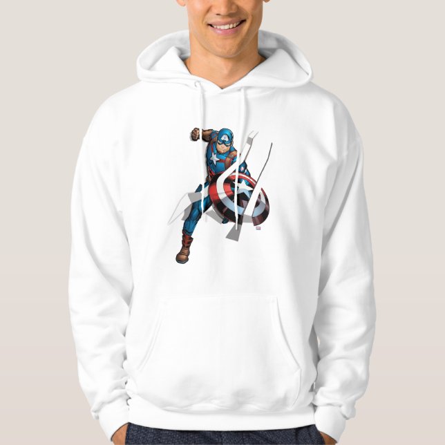 Avengers Classics | Captain America With Stripes Hoodie (Front)