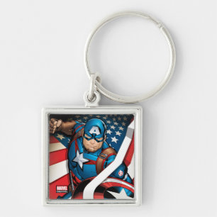 Avengers Classics Captain America With Stripes Keychain