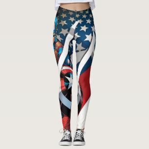 Avengers Classics   Captain America With Stripes Leggings