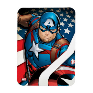 Avengers Classics   Captain America With Stripes Magnet