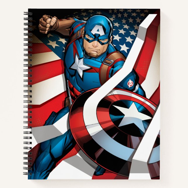 Avengers Classics | Captain America With Stripes Notebook (Front)