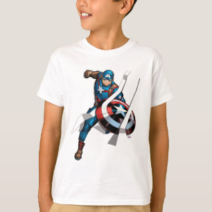 Avengers Classics   Captain America With Stripes T-Shirt
