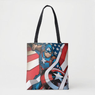Avengers Classics Captain America With Stripes Tote Bag