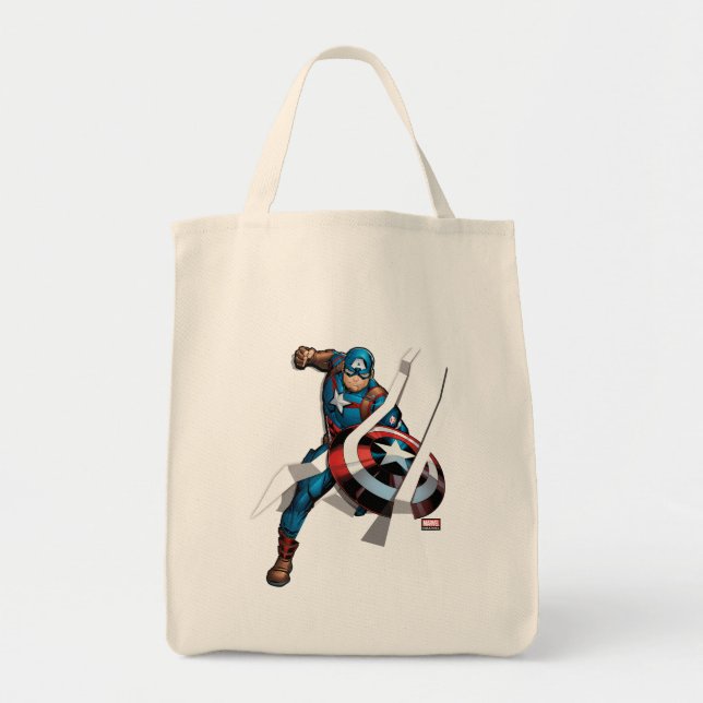 Avengers Classics | Captain America With Stripes Tote Bag (Front)