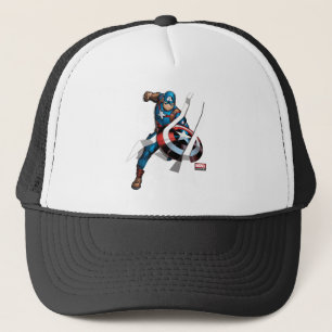 Avengers Classics   Captain America With Stripes Trucker Hat