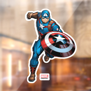 Avengers Classics   Captain America With Stripes Window Cling