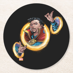 Avengers Classics   Doctor Strange Through Portals Round Paper Coaster