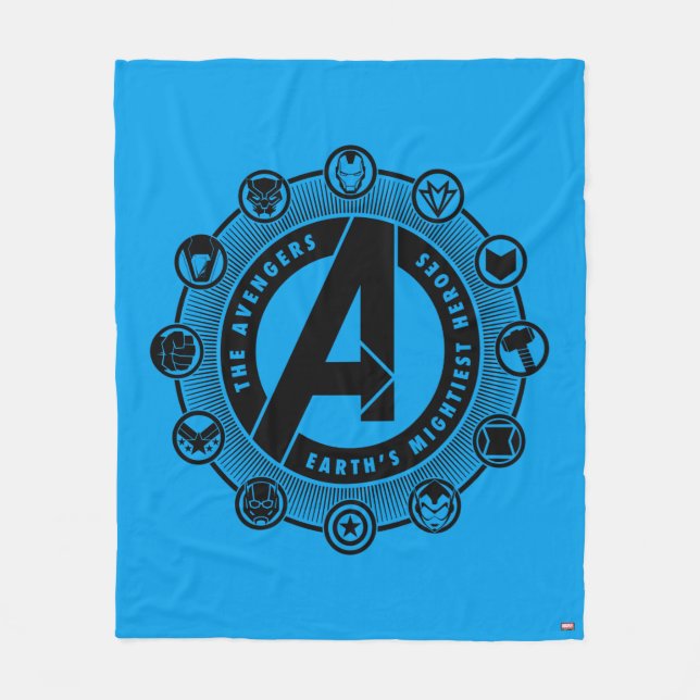 Avengers Classics | Earth's Mightiest Heroes Icons Fleece Blanket (Front)