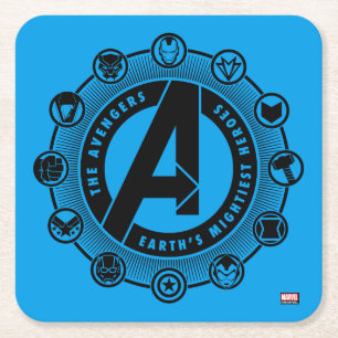 Avengers Classics   Earth's Mightiest Heroes Icons Square Paper Coaster