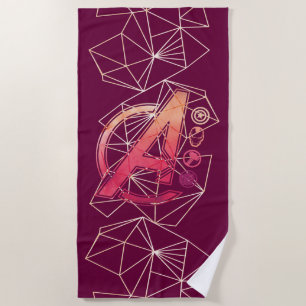 Avengers Classics   Geometric Avengers Icons Beach Towel