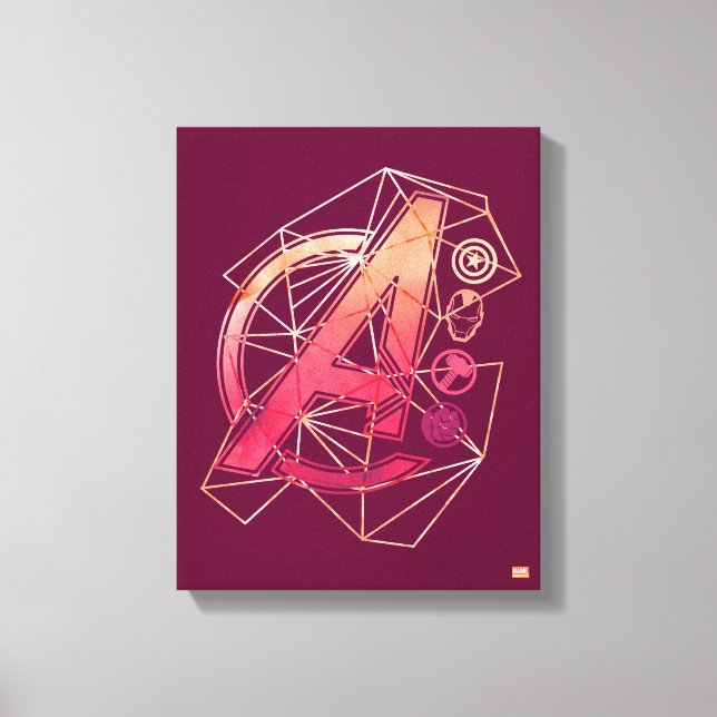 Avengers Classics | Geometric Avengers Icons Canvas Print (Front)