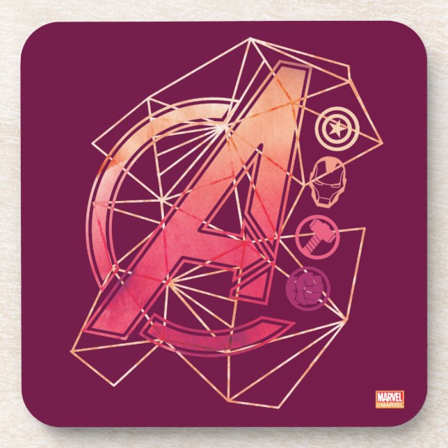 Avengers Classics | Geometric Avengers Icons Coaster (Front)