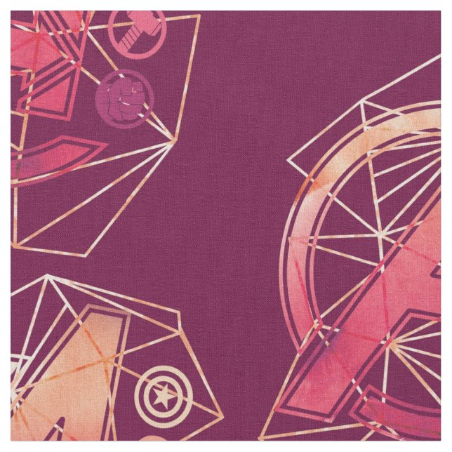 Avengers Classics | Geometric Avengers Icons Fabric (Close Up)