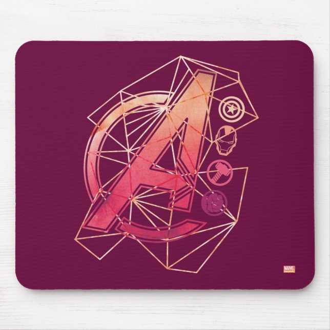 Avengers Classics | Geometric Avengers Icons Mouse Pad (Front)