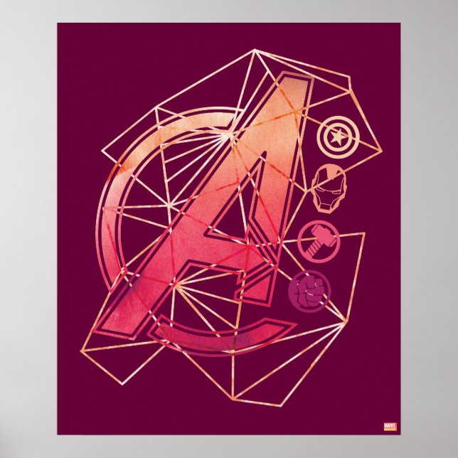 Avengers Classics | Geometric Avengers Icons Poster (Front)