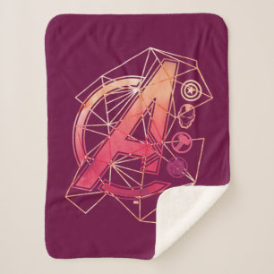 Avengers Classics   Geometric Avengers Icons Sherpa Blanket