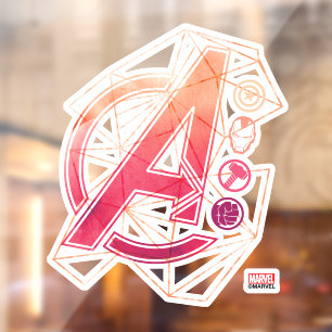 Avengers Classics   Geometric Avengers Icons Window Cling