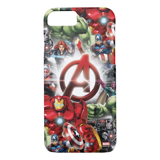 Avengers Classics | Glowing Logo Avengers Group Case-Mate iPhone Case (Back)