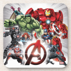 Avengers Classics   Glowing Logo Avengers Group Coaster
