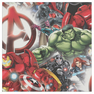 Avengers Classics   Glowing Logo Avengers Group Fabric