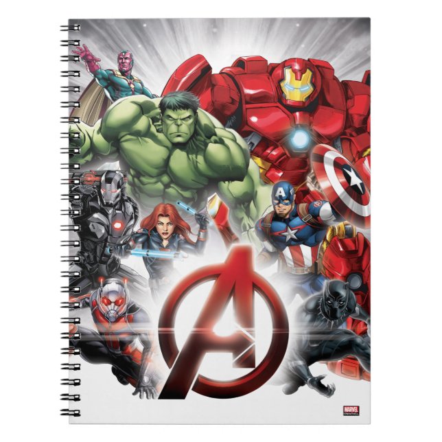 Avengers Classics | Glowing Logo Avengers Group Notebook (Front)