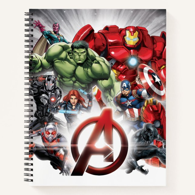 Avengers Classics | Glowing Logo Avengers Group Notebook (Front)