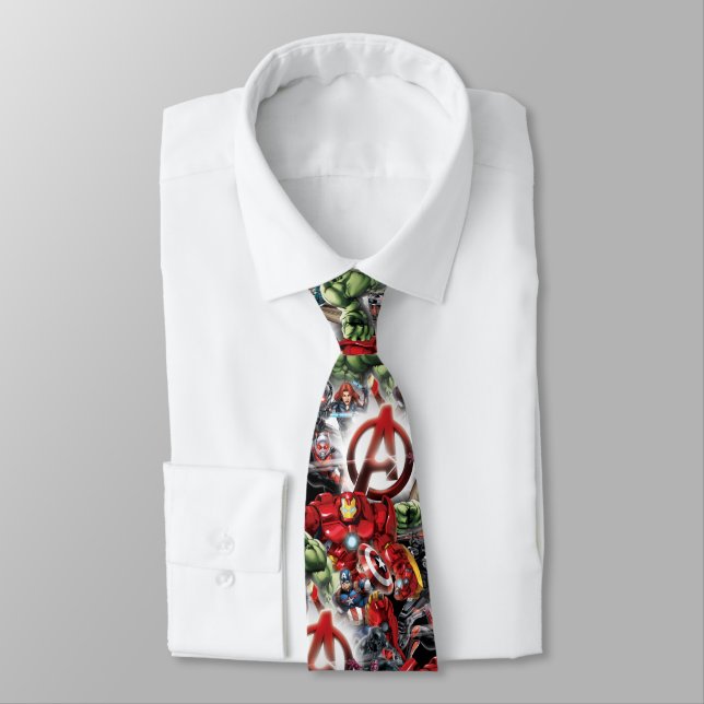 Avengers Classics | Glowing Logo Avengers Group Tie (Tied)
