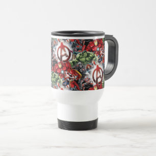 Avengers Classics Glowing Logo Avengers Group Travel Mug