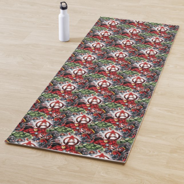 Avengers Classics | Glowing Logo Avengers Group Yoga Mat (In Situ)