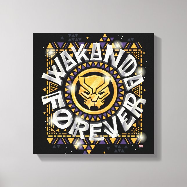 Avengers Classics | Golden Wakanda Forever Graphic Canvas Print (Front)