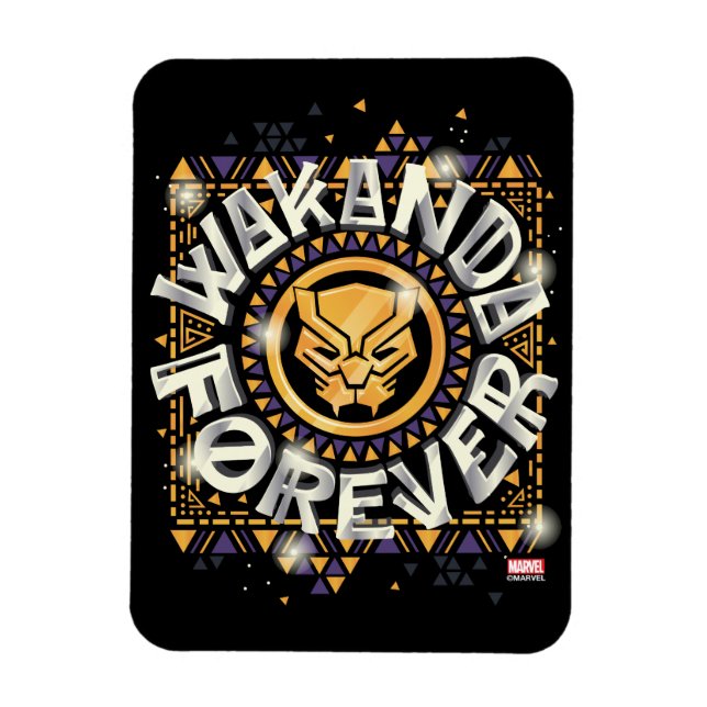 Avengers Classics | Golden Wakanda Forever Graphic Magnet (Vertical)