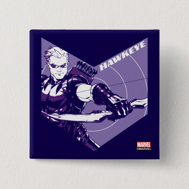 Avengers Classics | Hawkeye Arrow Cutout 2 Inch Square Button (Front)