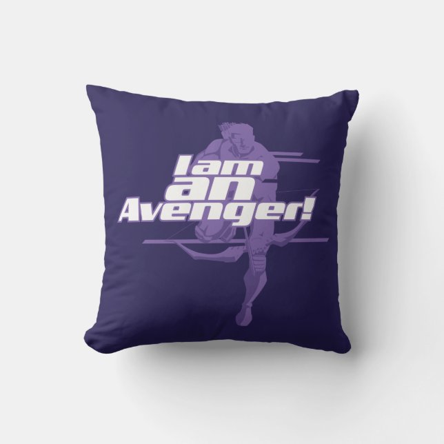 Avengers Classics | Hawkeye "I Am" Graphic Throw Pillow (Front)