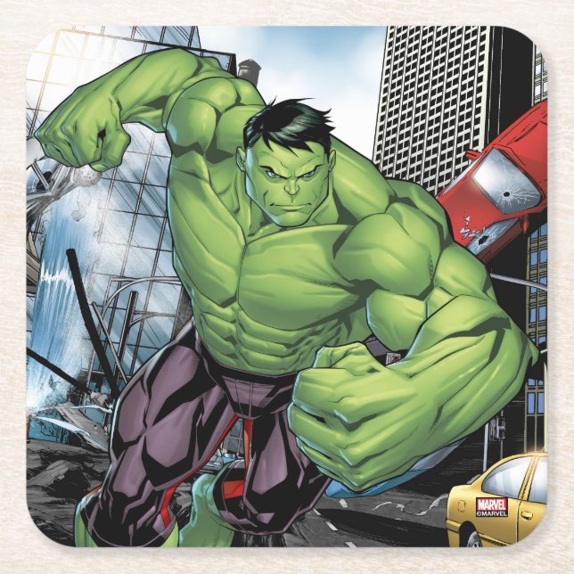 Avengers Classics | Hulk Charge Square Paper Coaster (Front)