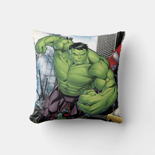 Avengers Classics | Hulk Charge Throw Pillow (Front)