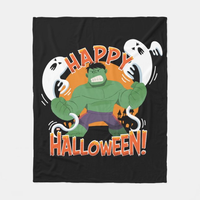 Avengers Classics | Hulk "Happy Halloween" Fleece Blanket (Front)