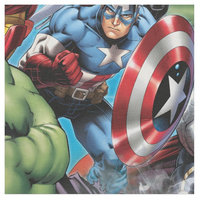 Avengers Classics | Hulk Leading Avengers Fabric (Close Up)