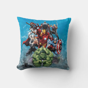 Avengers Classics Hulk Leading Avengers Throw Pillow