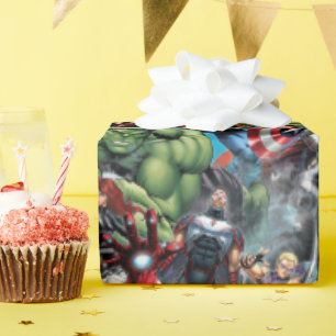 Avengers Classics Hulk Leading Avengers Wrapping Paper