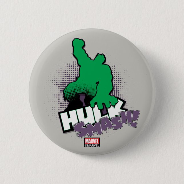 Avengers Classics | Hulk Smash Outline Graphic 2 Inch Round Button (Front)