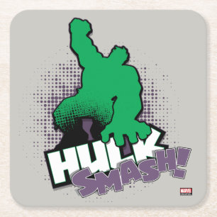 Avengers Classics   Hulk Smash Outline Graphic Square Paper Coaster
