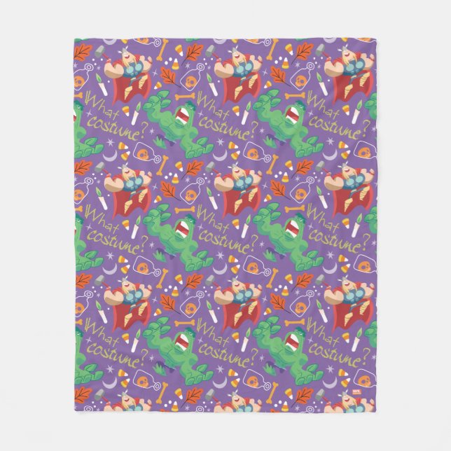 Avengers Classics | Hulk & Thor Halloween Pattern Fleece Blanket (Front)