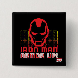 Avengers Classics Iron Man "Armour Up" Art 2 Inch Square Button